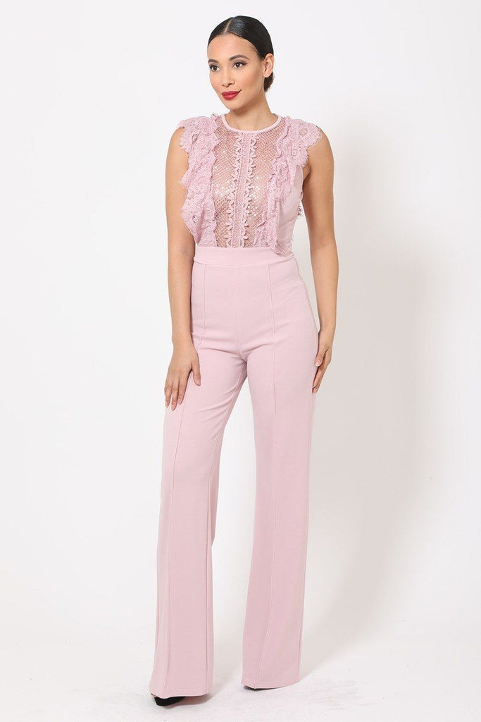 Primetime Looks-MAGIC sheer lace jumpsuit in colors