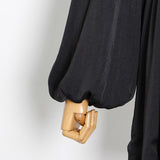 MARCELLA hollow-out lapel dress in colors