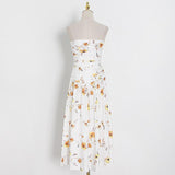MARIA floral-print ruched midi dress