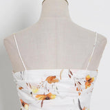 MARIA floral-print ruched midi dress