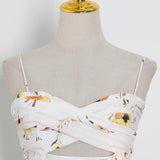 MARIA floral-print ruched midi dress