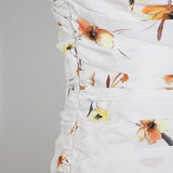 MARIA floral-print ruched midi dress