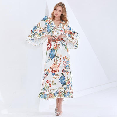 MARINA Vintage Floral Maxi Dress