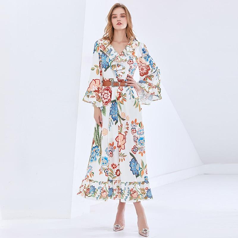 MARINA Vintage Floral Maxi Dress