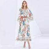 MARINA Vintage Floral Maxi Dress