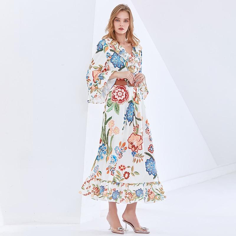 MARINA Vintage Floral Maxi Dress