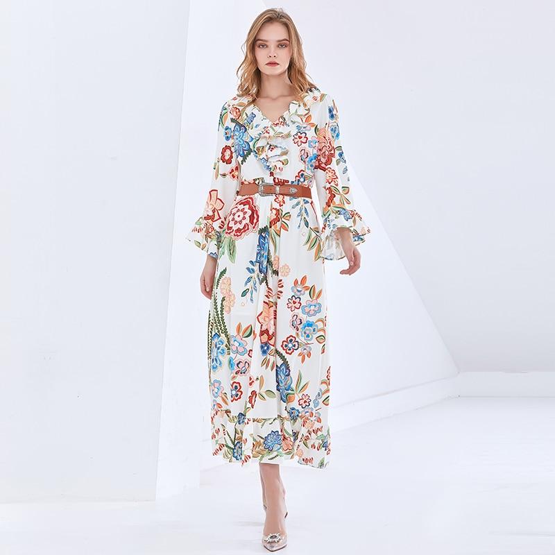 MARINA Vintage Floral Maxi Dress