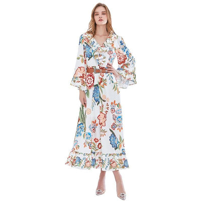MARINA Vintage Floral Maxi Dress