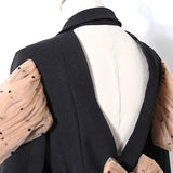 Mesh Bow Back Detail Chic Blazer