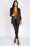 Primetime Looks-Mid Length Faux Suede Blazer