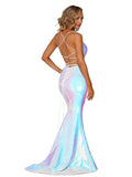 MILLIE Backless Sequined Gown