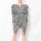 MISSY Zebra Print Asymmetric Midi Dress-Dresses-Primetime-Looks