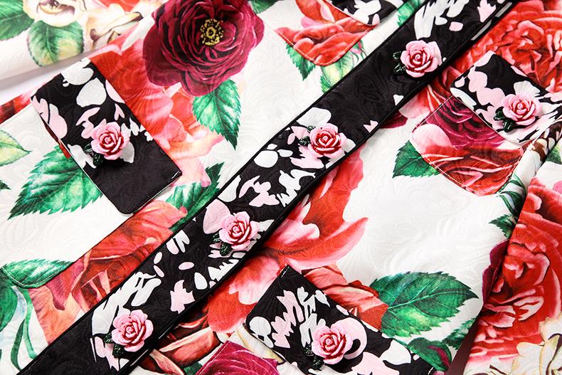 Modern Vintage Flowery Button Overcoat
