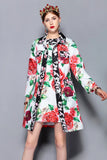 Modern Vintage Flowery Button Overcoat
