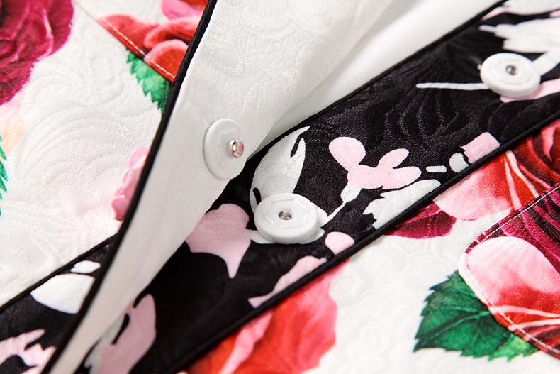 Modern Vintage Flowery Button Overcoat