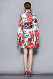 Modern Vintage Flowery Button Overcoat