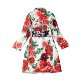 Modern Vintage Flowery Button Overcoat