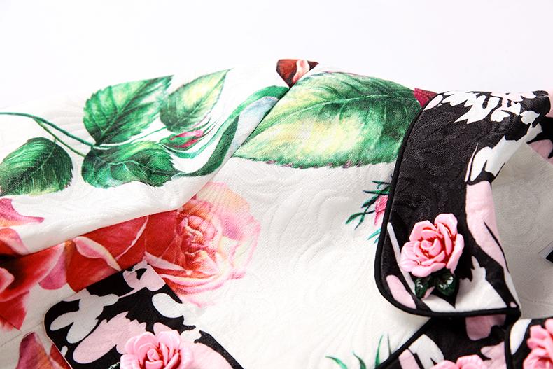 Modern Vintage Flowery Button Overcoat