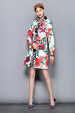 Modern Vintage Flowery Button Overcoat
