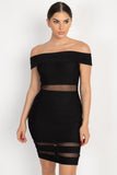MONICA off shoulder mesh party dress