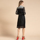NARINE lace black midi dress