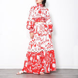 Nature Print Maxi Skirt and Crop Blouse Set in colors
