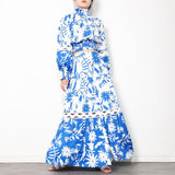 Nature Print Maxi Skirt and Crop Blouse Set in colors