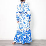 Nature Print Maxi Skirt and Crop Blouse Set in colors