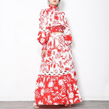 Nature Print Maxi Skirt and Crop Blouse Set in colors