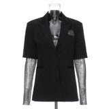 Primetime Looks-Net-sleeve long blazer