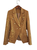 Primetime Looks-Nostalgia double-breasted golden blazer