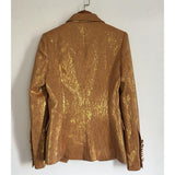 Primetime Looks-Nostalgia double-breasted golden blazer