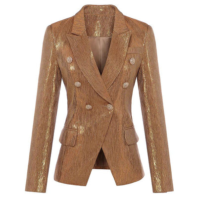 Primetime Looks-Nostalgia double-breasted golden blazer