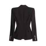 Primetime Looks-Notched collar Button Sequins Blazer