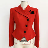 Notched Lapel Retro Blazer