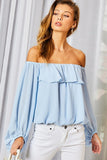 Off Shoulder Ruffle top in colors