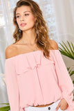 Off Shoulder Ruffle top in colors
