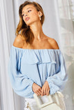Off Shoulder Ruffle top in colors