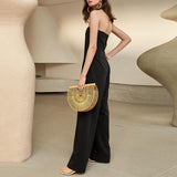 Primetime Looks-Off-shoulder wide-leg holiday jumpsuit
