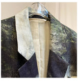 Primetime Looks-Ombre Lapel Loose Fit Blazer