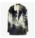 Primetime Looks-Ombre Lapel Loose Fit Blazer