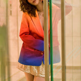 Primetime Looks-Ombre oversized blazer