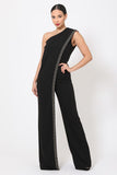 One-Shoulder Greek Pattern Jumpsuit in colors