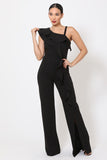 Primetime Looks-One Shoulder Ruffled Jumpsuit in colors