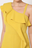 Primetime Looks-One Shoulder Ruffled Jumpsuit in colors