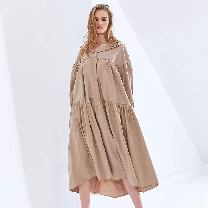 Oversize Hooded Midi Dress in colors