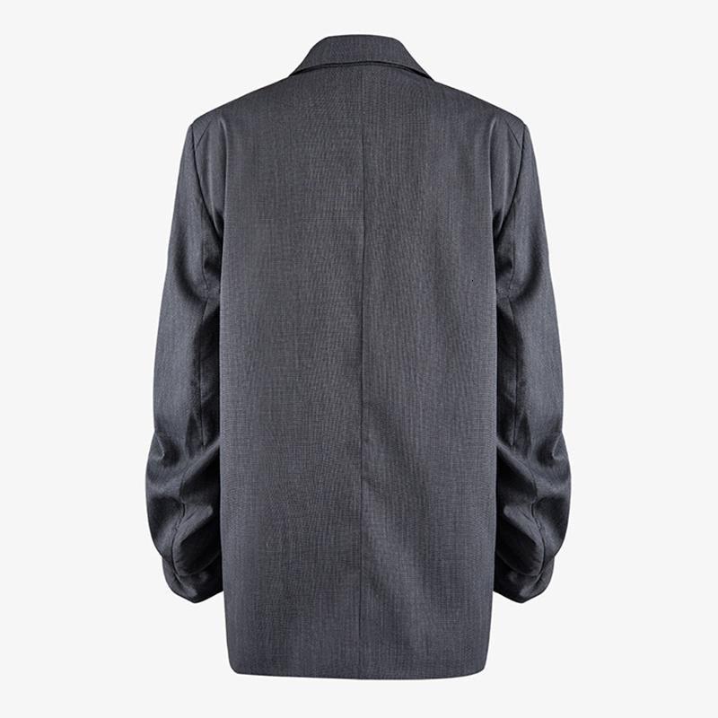 Primetime Looks-Oversize twisted-sleeve long blazer