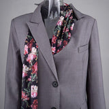 Primetime Looks-Patchwork classic blazer in gray