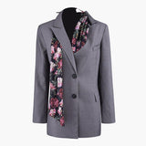 Primetime Looks-Patchwork classic blazer in gray
