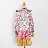 Patchwork Floral Bohemian Mini Dress